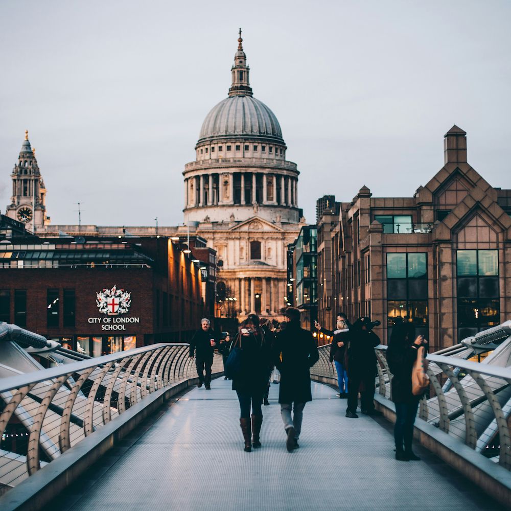 Photo of a London foot-bridge.